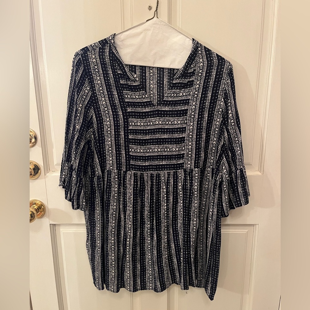 Hayden Navy and White Striped Tunic